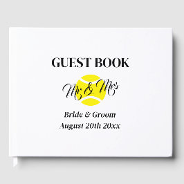 Nicht traditionelle Mr. & Mrs. Tennis Themenhochze Gästebuch