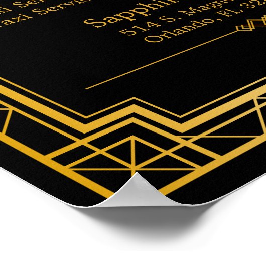 Nicht trinken & fahren Hochzeitszeichen | Gatsby A Poster (Ecke)