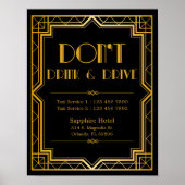 Nicht trinken & fahren Hochzeitszeichen | Gatsby A Poster (Vorne)