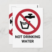 Nicht trinken Wasser, Verbotszeichen Postkarte (Vorne/Hinten)
