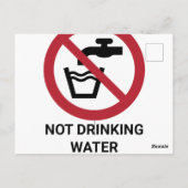 Nicht trinken Wasser, Verbotszeichen Postkarte (Rückseite)
