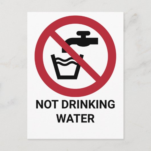 Nicht trinken Wasser, Verbotszeichen Postkarte (Vorderseite)