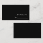nicht tun Follow-me. Visitenkarte (Vorne/Hinten)