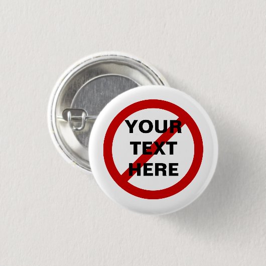 NICHT TUN roter Antikreis mit Hiebsymbol Button (Vorne & Hinten)