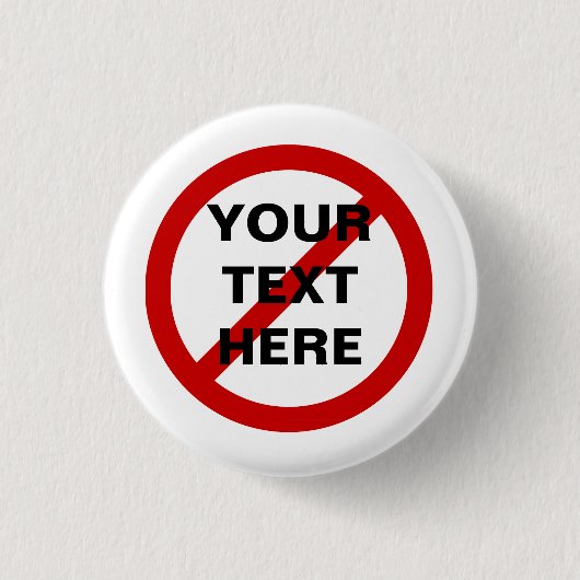 NICHT TUN roter Antikreis mit Hiebsymbol Button (Vorderseite)