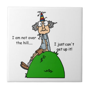 Nicht über dem Hügel-Spaß Fliese