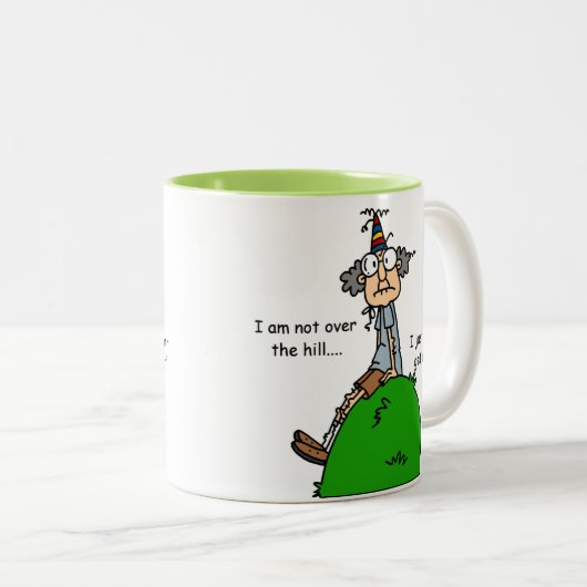 Nicht über dem Hügel-Spaß Zweifarbige Tasse (VorderseiteRechts)