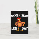 Nicht überspringen LG Day Gym Rooster Funny Workou Karte (Vorderseite)