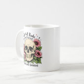 Nicht unbedruckte Tasse | Funny Skull & Floral Cof (Vorderseite Links)