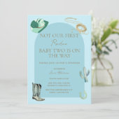 Nicht unsere/ihre erste Rodeo Baby Sprinkle Einlad Einladung (Stehend Vorderseite)