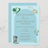 Nicht unsere/ihre erste Rodeo Baby Sprinkle Einlad Einladung (Vorne/Hinten)