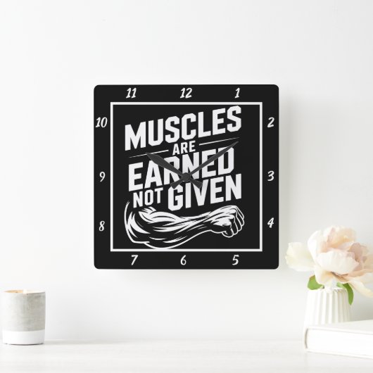 Nicht verabreichte Muskeln Quadratische Wanduhr (Zuhause)
