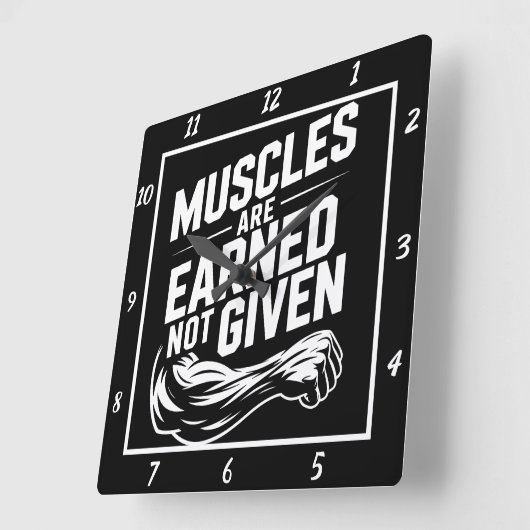 Nicht verabreichte Muskeln Quadratische Wanduhr (Winkel)