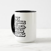 Nicht verantwortlich für Hangover-Meinungen Tasse (Vorderseite Links)