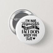 Nicht verantwortlich, lustig-sarkastisch-Offensive Button (Vorne & Hinten)