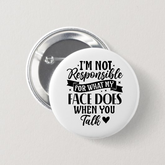 Nicht verantwortlich, lustig-sarkastisch-Offensive Button (Vorne & Hinten)