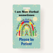Nicht verbaler Autismus-Bewusstsein Lanyard autist Ausweis (Vorderseite)