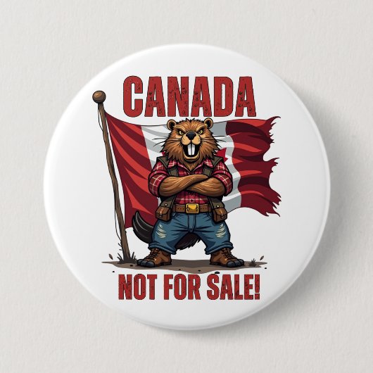NICHT VERKAUF, Kanada, Beaver Lumberjack, Flag, Button (Vorderseite)