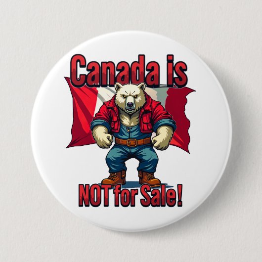 NICHT VERKAUF, Kanada, Polar Bear Lumberjack, Flag Button (Vorderseite)