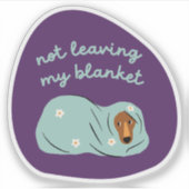 Nicht verlassen Hundetuch lila Aufkleber (Vorderseite)