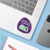 Nicht verlassen Hundetuch lila Aufkleber (Laptop mit iPhone)