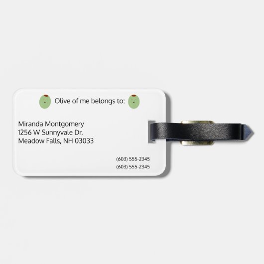 Nicht verloren Gepäckmarke Gepäckanhänger (Rückseite horizontal)