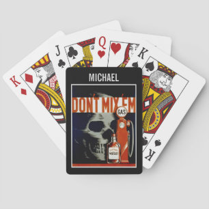 "Nicht vermischen" Vintage-Kunst individuell gesta Spielkarten