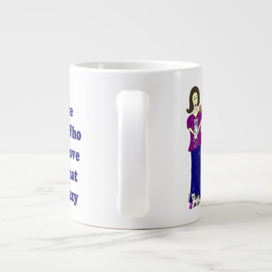 (Nicht verrückte) Katzen-Dame Jumbo-Tasse (Rückseite)