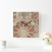 Nicht-Verschönerter Marrakesch-Entwurf I Quadratische Wanduhr (Zuhause)