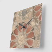Nicht-Verschönerter Marrakesch-Entwurf I Quadratische Wanduhr (Winkel)