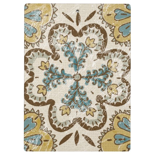 Nicht-Verschönertes Batik-Quadrat II Klemmbrett (Rückseite)