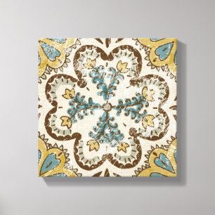 Nicht-Verschönertes Batik-Quadrat II Leinwanddruck