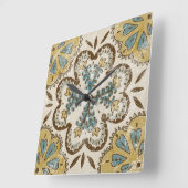 Nicht-Verschönertes Batik-Quadrat II Quadratische Wanduhr (Winkel)