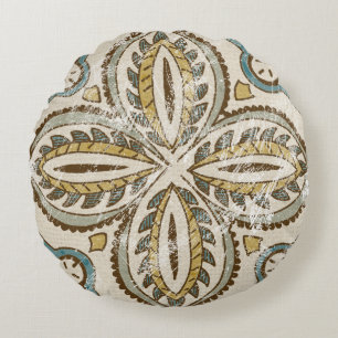 Nicht-Verschönertes Batik-Quadrat III Rundes Kissen