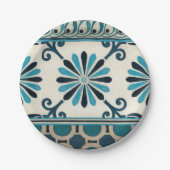 Nicht-Verschönertes Indigo-Fries II Pappteller (Vorderseite)