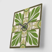 Nicht-Verschönertes Palmen-Motiv I Quadratische Wanduhr (Winkel)