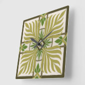 Nicht-Verschönertes Palmen-Motiv II Quadratische Wanduhr (Winkel)