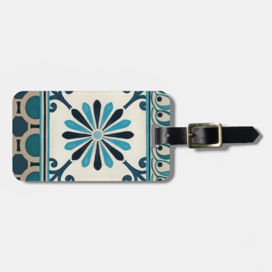 Nicht verzierte Indigofries II Gepäckanhänger (Vorderseite horizontal)