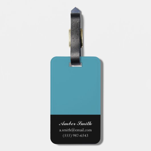 Nicht verzierte Indigofries II Gepäckanhänger (Rückseite vertikal)