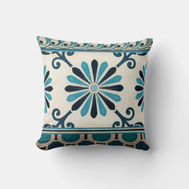 Nicht verzierte Indigofries II Kissen (Vorderseite)