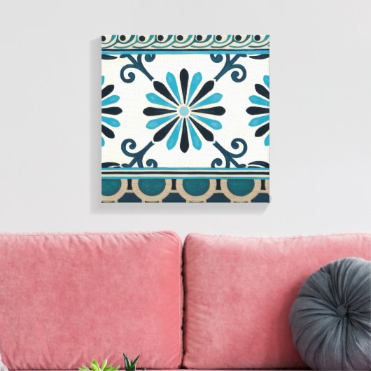 Nicht verzierte Indigofries II Leinwanddruck (Insitu (Wohnzimmer))