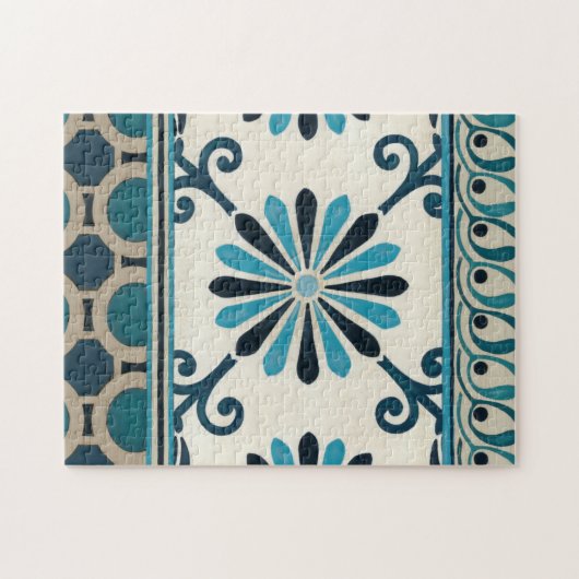 Nicht verzierte Indigofries II Puzzle (Horizontal)