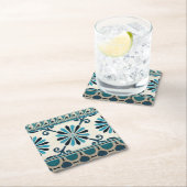 Nicht verzierte Indigofries II Rechteckiger Pappuntersetzer (Vor Ort)