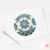 Nicht verzierte Indigofries II Runder Aufkleber (Umschlag)