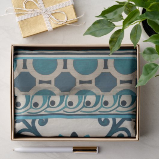 Nicht verzierte Indigofries II Seidenpapier (Geschenk)