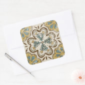 Nicht verzierter Batik-Platz II Quadratischer Aufkleber (Umschlag)