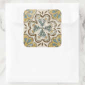 Nicht verzierter Batik-Platz II Quadratischer Aufkleber (Tasche)