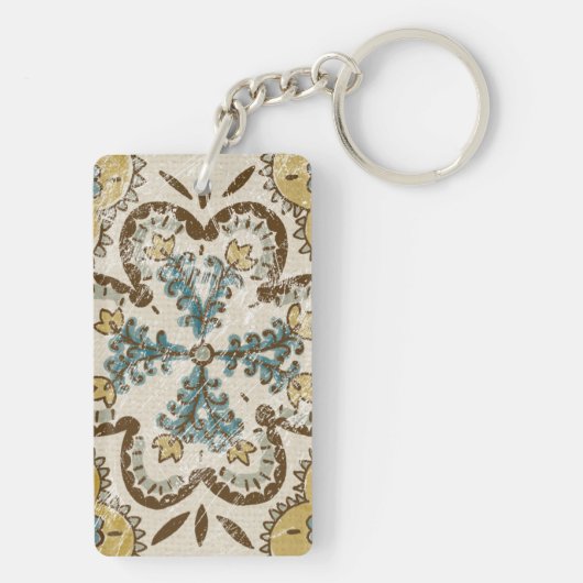 Nicht verzierter Batik-Platz II Schlüsselanhänger (Rückseite)