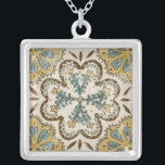 Nicht verzierter Batik-Platz II Versilberte Kette<br><div class="desc">Zuhause Décor</div>