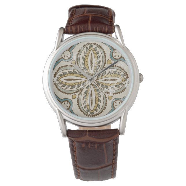 Nicht verzierter Batik-Platz III Armbanduhr (Vorderseite)